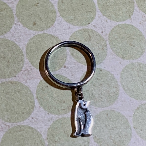 RETIRED James Avery Sterling Silver Penguin Dangle Ring - Picture 2 of 7
